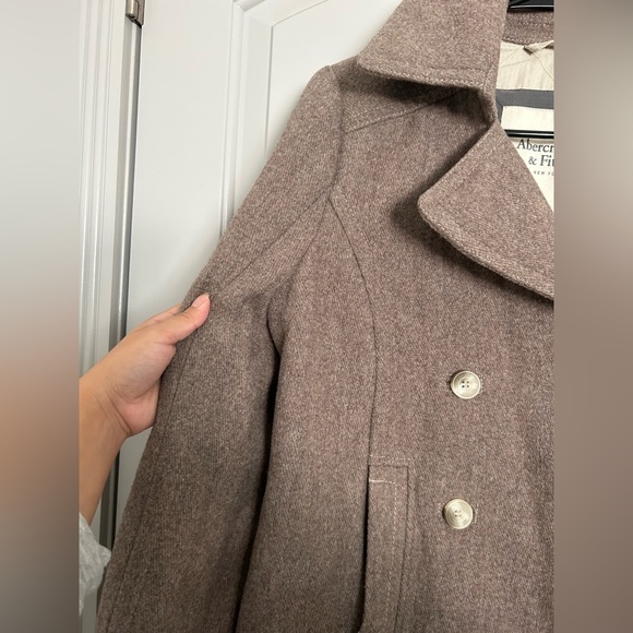 Abercrombie & Fitch Chic collar double breasted wool blend coat size L - Picture 8 of 16